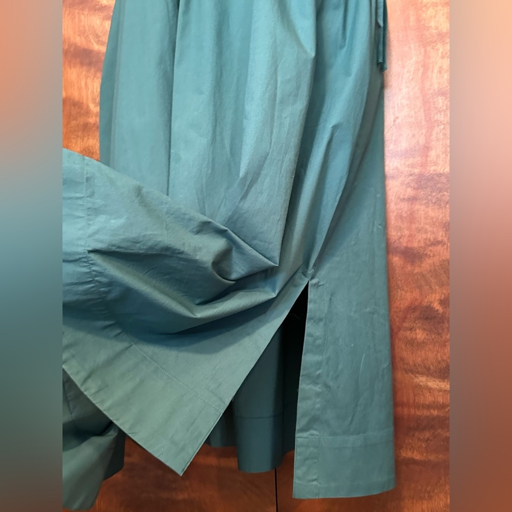Calvin Klein Sleeveless Drawstring Waist Midi Dress Womens 12 Green Cutout Back - Picture 11 of 16
